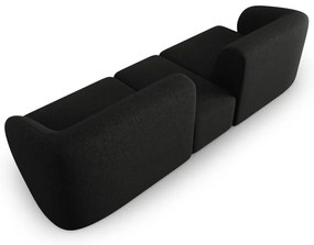 Czarna sofa z tkaniny szenilowej 246 cm Paolo – Milo Casa