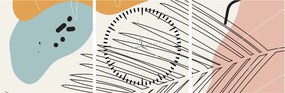 Obraz - ilustracja liścia (z zegarem) (90x30 cm)
