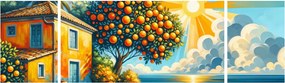 Obraz - Dom z pomarańczami I. (170x50 cm)