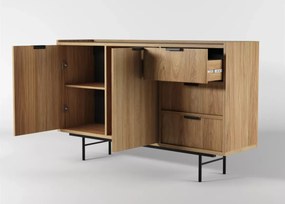 Komoda Nordell 2D3S – nowoczesna komoda z 2 drzwiami i 3 szufladami