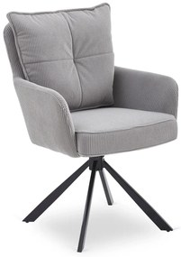 Szary fotel obrotowy sztruksowy - Herry