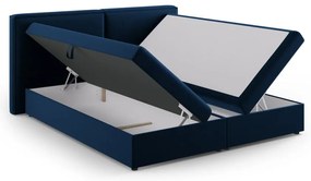 Ciemnoniebieskie łóżko boxspring ze schowkiem 160x200 cm Arendal – Cosmopolitan Design