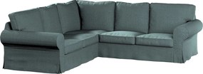 Pokrowiec na sofę narożną Ektorp kolor niebieski tkanina strukturalna