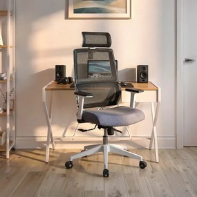 Fotel Biurowy Ergonomiczny Obrotowy NICKI Szary Nowoczesny