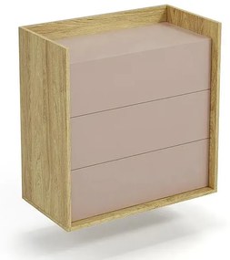 Komoda modułowa hikora + róż antyczny - Afilia 4X