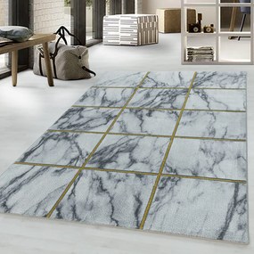 Dywan ekskluzywny Naxos marmur szaro-złoty 80 cm x 150 cm