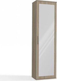 Szafa Duo | Dąb Sonoma|  Nowoczesna Szafa z lustrem | 50x35x180 cm | Przedpokój