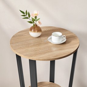 Stolik Okrągły z Półką - sonoma - LET057B11