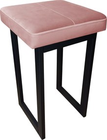 Taboret SOLID tkanina Welur stelaż metalowy STOŁEK LOFT : Kolor Stelaża - Czarny , Kolor tkaniny - VELVET - MG58, Typ tkaniny - Velvet, Wysokość - 60 cm