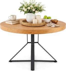 Nowoczesny rozkładany okrągły stół dąb złoty + czarny F0-T85