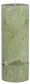 IB Laursen Świeca okrągła RUSTIC GREEN TEA 18 cm w kolorze zielonym