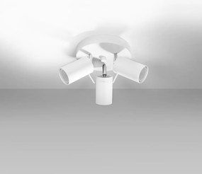 Plafony nowoczesny Briix, stal - 3 źródło światła 4000K - L.20 x H.18 cm - biały