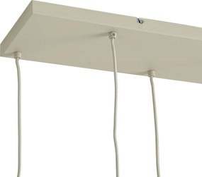 Scandinavische hanglamp beige met wit glas 6-lichts - Wisp