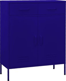 Szafa magazynowa ze stali granatowa 80x35x101,5 cm z 2 szufladami na łożyskach kulkowych i regulowaną półką
