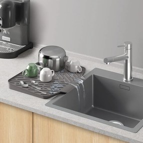 Szara plastikowa podkładka do naczyń 40x33 cm Gravity – Metaltex