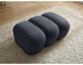 Ciemnoszary podnóżek z materiału bouclé Hippolyte – Bobochic Paris