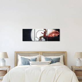 Obraz - Kobieta w świetle księżyca (z zegarem) (90x30 cm)