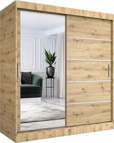 Szafa przesuwna 180 cm w kolorze dąb artisan D0-L03