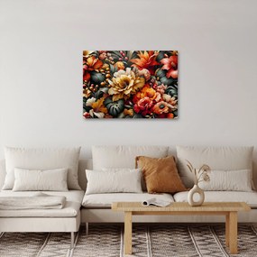Obraz - Pomarańczowo-czerwone kwiaty (70x50 cm)