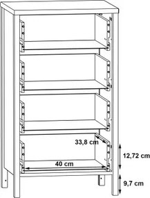 Wąska komoda z 4 szufladami loft Kirikus 214