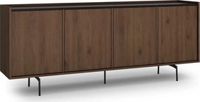 Komoda Zenar 200 cm czterodrzwiowa - orzech elegant / czarny