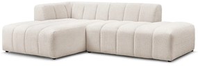 Biały narożnik z materiału bouclé (lewostronny/z szezlongiem) Annecy – Bobochic Paris