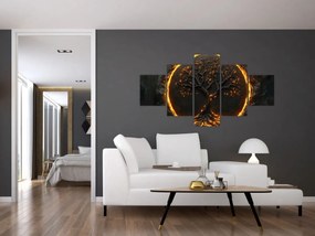 Obraz – Drzewo życia w lawie II. (125x70 cm)