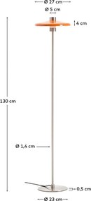 Pomarańczowa lampa stojąca z metalowym kloszem (wysokość 130 cm) Nuvira – Kave Home