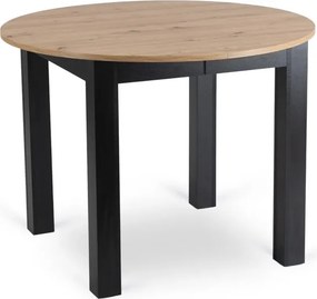 Stół Okrągły Rozkładany HARRY 102-142 cm Dąb Artisan/Czarny Loft