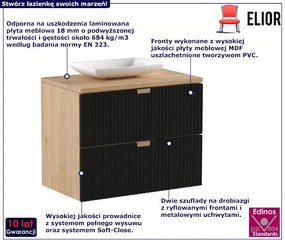 Szafka pod umywalkę z 2 szufladami czarny + orzech - Enda 4X