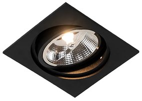Kwadratowy reflektor wnękowy czarny regulowany - Chuck 111 Nowoczesny Oswietlenie wewnetrzne