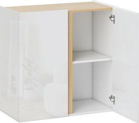 HOMCOM Szafka, komoda z drzwiami Soft-Close, regulowana półka, do salonu, kuchni, jadalni, Biała