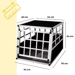 Cadoca Transporter dla psa BRUNO, 70x54x51cm, srebrna/czarna