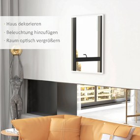 HOMCOM Lustro ścienne, 70 x 90 cm, dekoracyjne lustro wiszące, łatwy montaż, w zestawie śruby | Aosom PL
