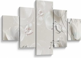 Obraz - Tulipany między bąbelkami (125x70 cm)