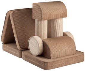 Brązowa sztruksowa sofa dla dzieci 132 cm Settee – Wigiwama