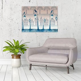 Obraz - Kruki strzegące miasta (70x50 cm)
