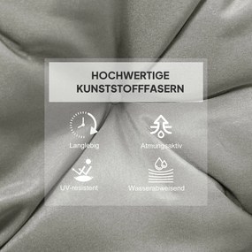 Outsunny Zestaw 2 poduszek na siedzisko, 98 x 50 cm poduszki na krzesła z taśmami, pokrowiec materiałowy, 8cm grubości jasnoszary | Aosom PL