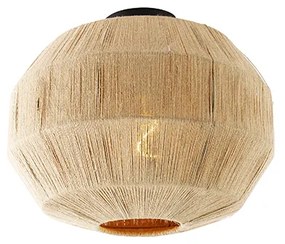 Orientalna lampa sufitowa czarna ze sznurkiem - Riki