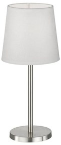 Lampa stołowa w biało-srebrnym kolorze z tekstylnym kloszem (wysokość 30 cm) Eve – Fischer & Honsel
