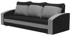 Kanapa sofa 3 os z funkcją spania KING Czarny/Jasny szary