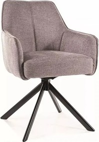 Krzesło tapicerowane NOTTI BREGO szare obracane