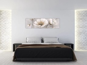 Obraz białych kwiatów (170x50 cm)