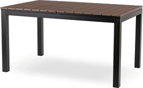 Rozkładany stół ogrodowy, kompozytowy Castello 140-180 cm, blat orzech, podstawa czarna