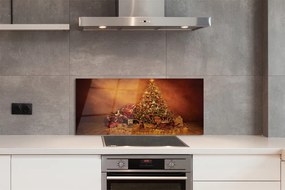 Szklany Panel Świąteczne Drzewko z Lampkami