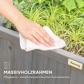 Outsunny Skrzynia z kratownicą i daszkiem, donica, grządka kwiatowa, odporna na warunki, drewno, 90 x 45 x 183 cm, Ciemnoszary | Aosom PL