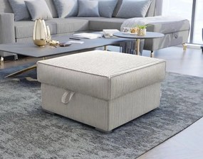 Kremowy taboret SMART COSARO z miejscem do przechowywania 65x65 cm