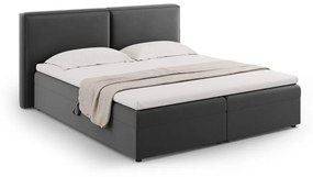 Ciemnoszare łóżko boxspring ze schowkiem 180x200 cm Arendal – Cosmopolitan Design