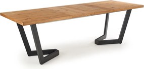 Rozkładany stół w stylu industrialnym Massive jasny dąb