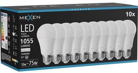 Mexen Nova 10x żarówka LED E27, A60, 10W, Neutralna - 4000K, 1055 lm - L100-E27-1040-01x10